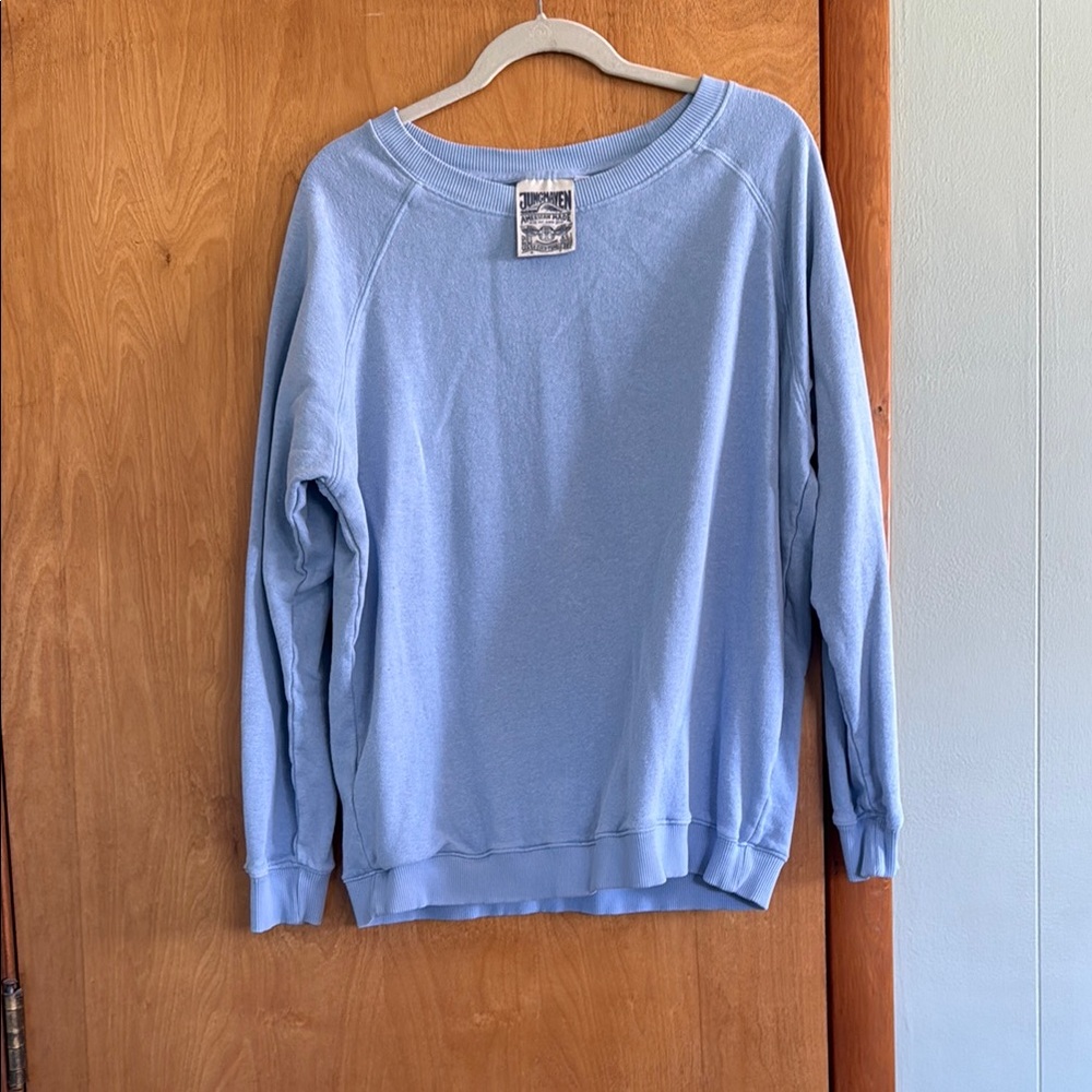 Jungmaven Bonfire Raglan Sweatshirt, Size Large, in Coastal Blue